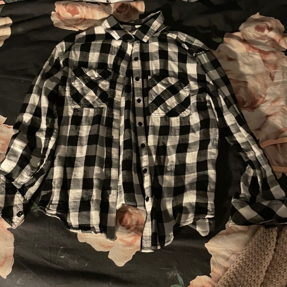 Black and white checkered flannel